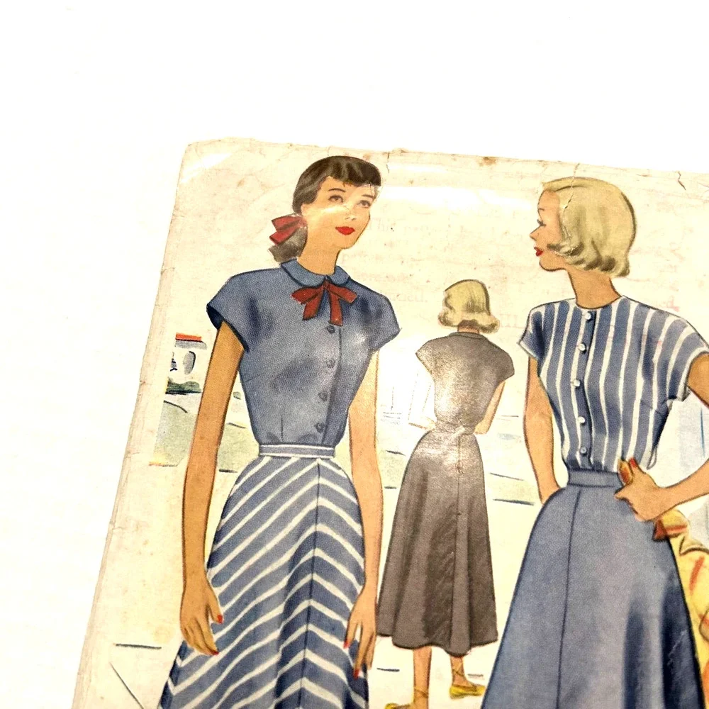 McCalls Vintage Pattern #7256 Junior 2 Piece Dress‎ Size 15 HTF
